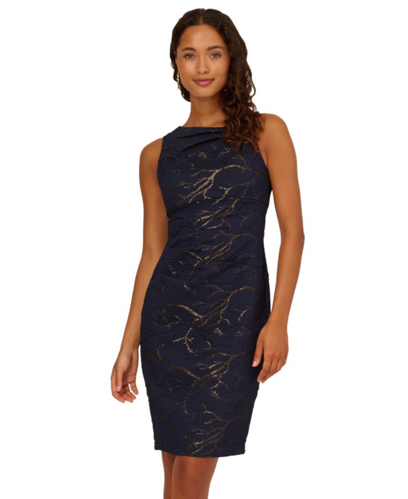 Women's Metallic Stretch Jacquard Dress