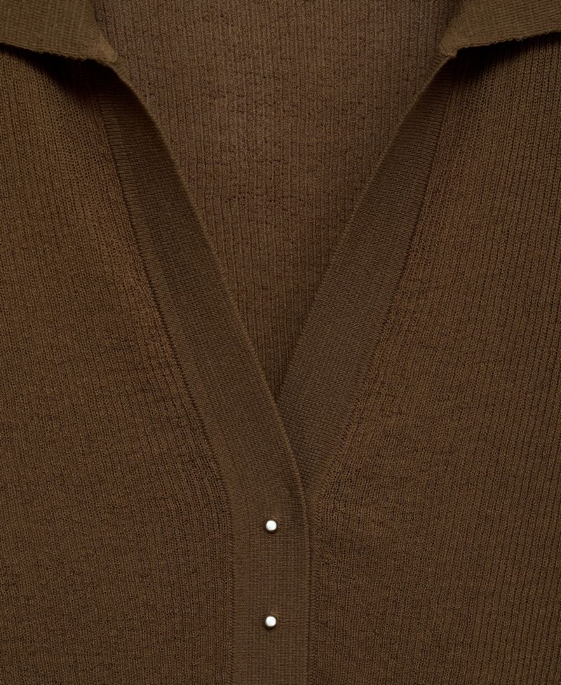 Women's Ribbed Polo Neck Sweater