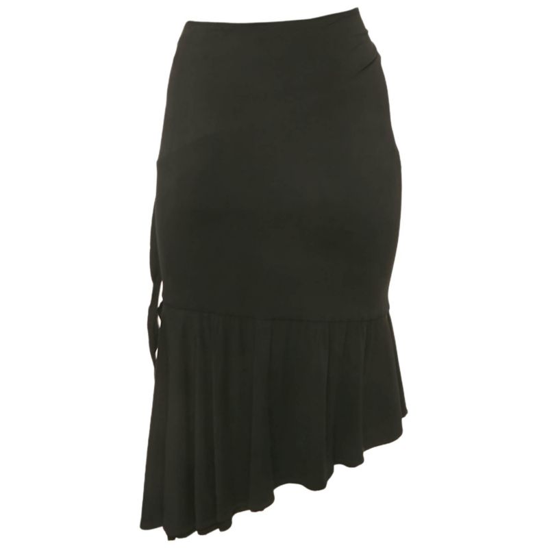 Women's Black Jersey Flared Short Skirt