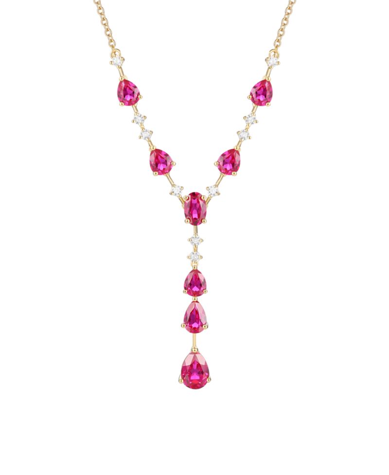 Blue Topaz (1/2 ct. t.w.) & Lab-Grown White Sapphire (1/2 ct. t.w.) Pendant Necklace in 14k Gold Over Sterling Silver (also in Ruby & Sapphire)