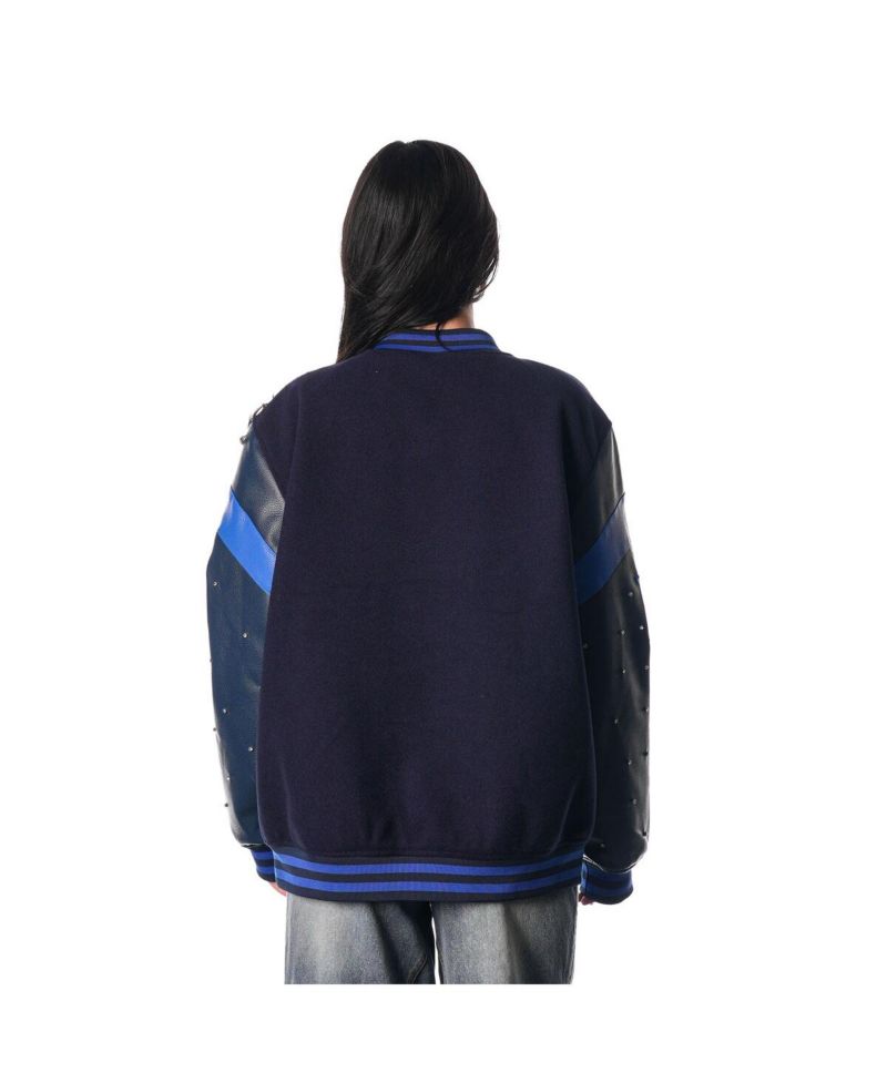 Women's Blue New York Rangers Full-Snap Varsity Jacket