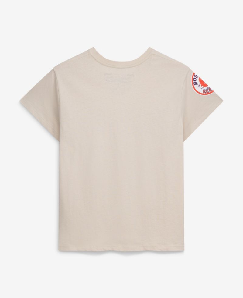 Women's David Ortiz Cream Boston Red Sox Cooperstown Name & Number Throwback T-Shirt