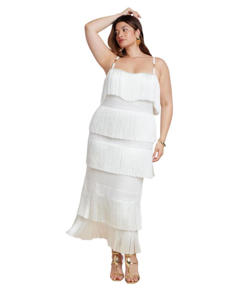 Women's Plus Size Fringe Maxi Dress