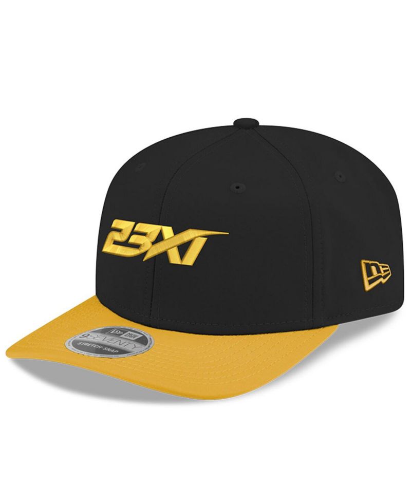 Men's Black/Yellow 23XI Racing 9FIFTY Snapback Hat