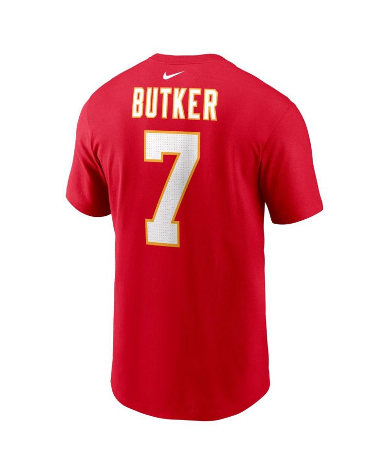 Men's Harrison Butker Red Kansas City Chiefs Name & Number T-Shirt