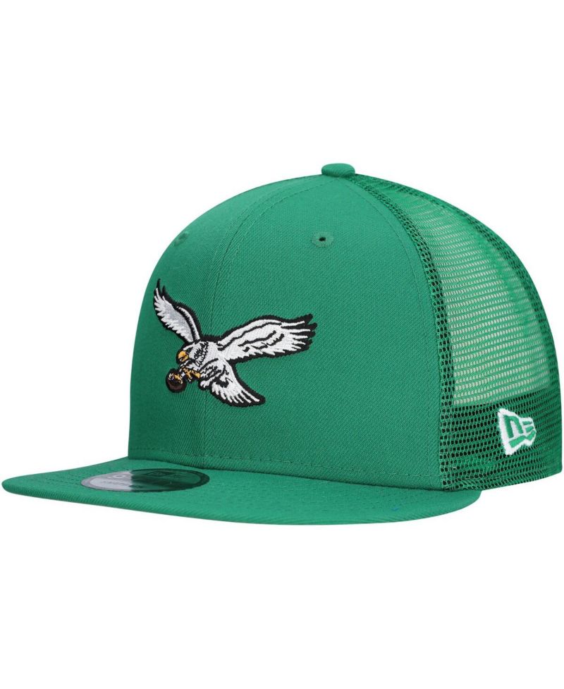 Men's Kelly Green Philadelphia Eagles Throwback Main Trucker 9FIFTY Snapback Hat