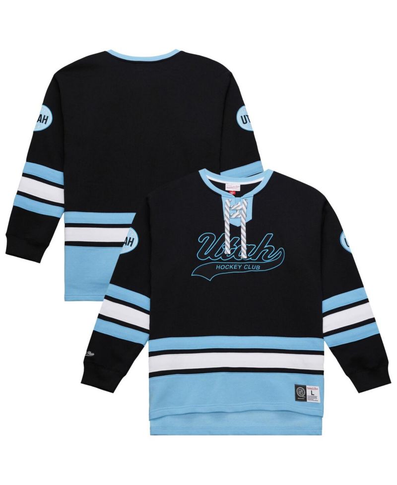 Men's Black Utah Mammoth Heritage Lace-Up Pullover Sweatshirt