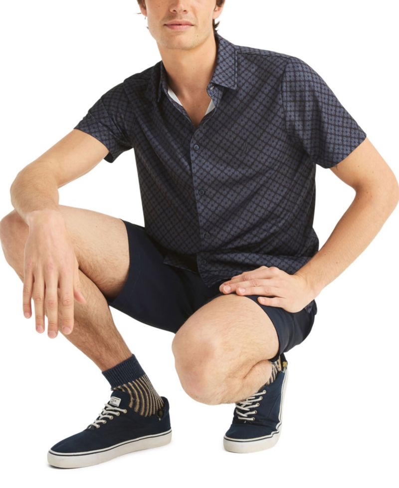 Men's Short-Sleeve Geo Printed Shirt