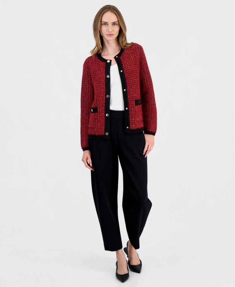 Women's Lurex Boucl&eacute; Cardigan