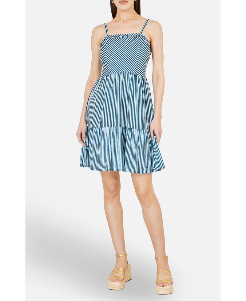 Women's Stripe Cotton Mini Sun Dress