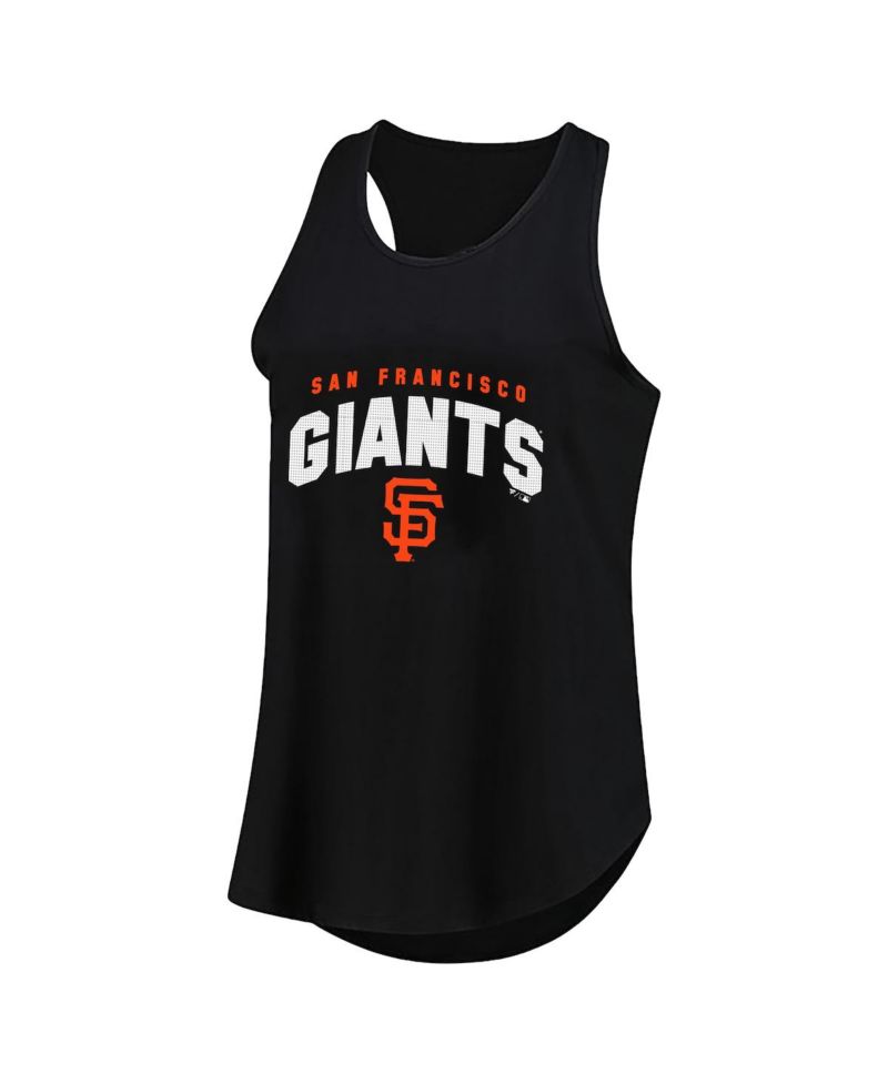 Women's Black San Francisco Giants Plus Size Wordmark Racerback Scoop Neck Tank Top