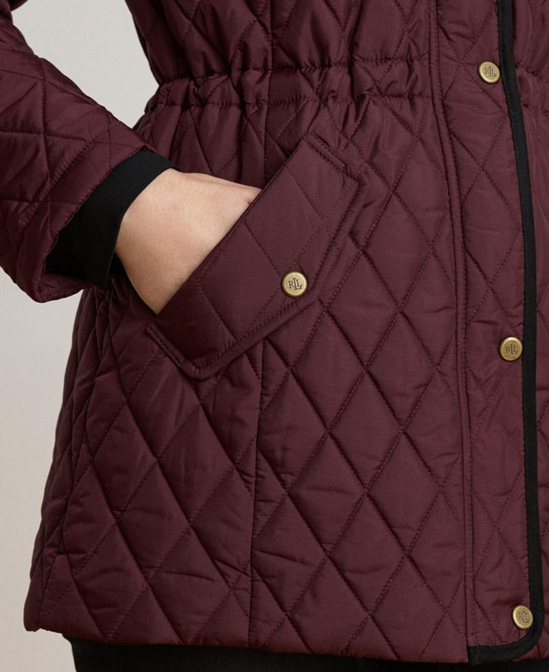 Petite Hooded Quilted Anorak Coat