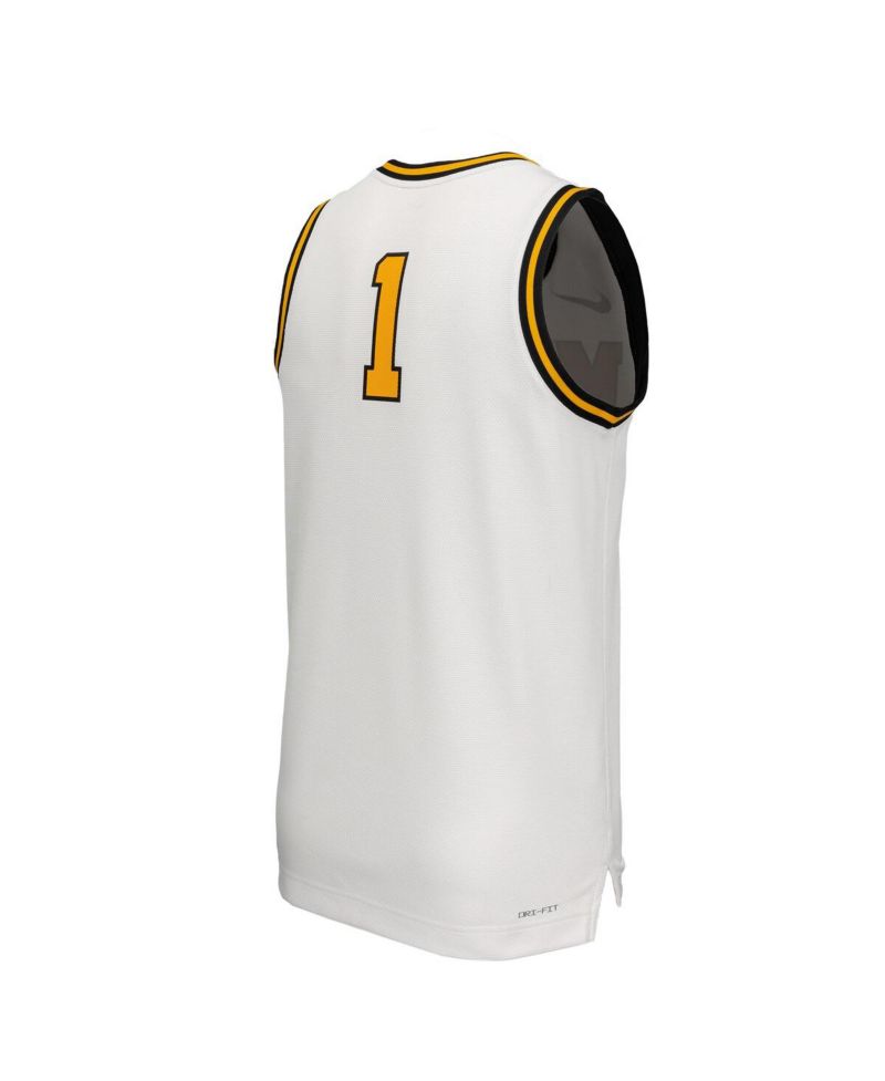 Men's White Missouri Tigers Retro Replica Basketball Jersey