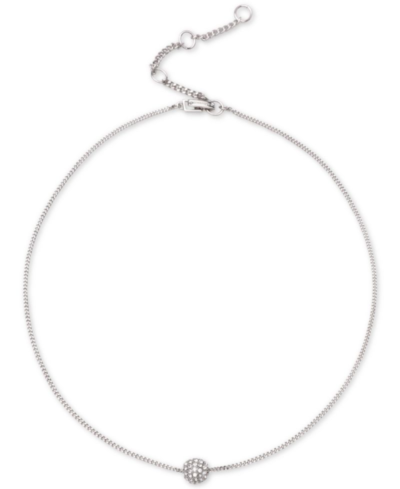 Crystal Fireball Pendant Necklace 16" + 2" extender