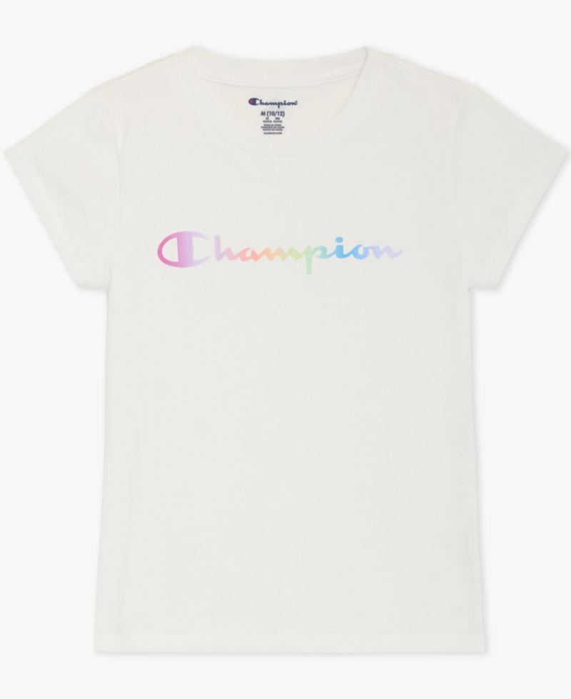 Girls' 7-16 Crewneck Rainbow Logo Graphic T-Shirt