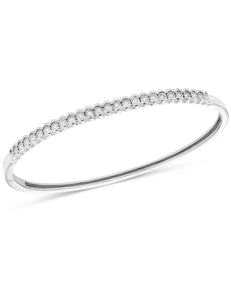 Diamond Skinny Bangle Bracelet (1/4 ct. t.w.) in Sterling Silver
