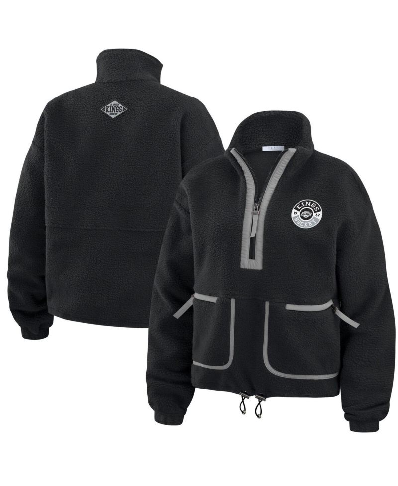 Women's Black Los Angeles Kings Polar Fleece Half-Zip Jacket