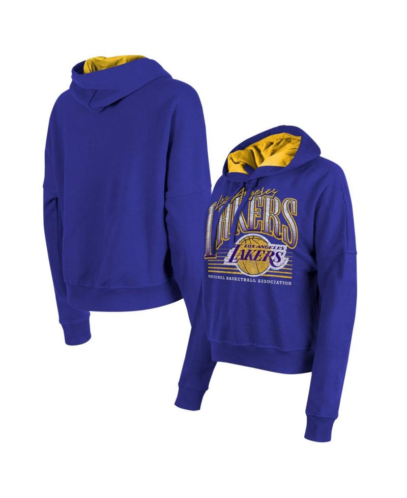 Women's Purple Los Angeles Lakers Boxy Pullover Hoodie