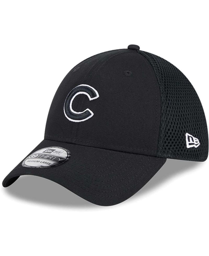 Men's Chicago Cubs Evergreen Black White Neo 39Thirty Flex Hat