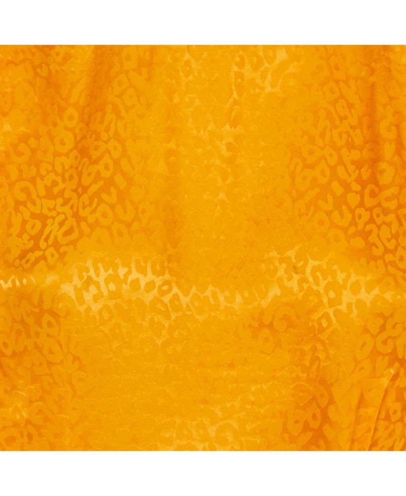 Women's Marigold Satin Jacquard Asymmetrical Midi Dress
