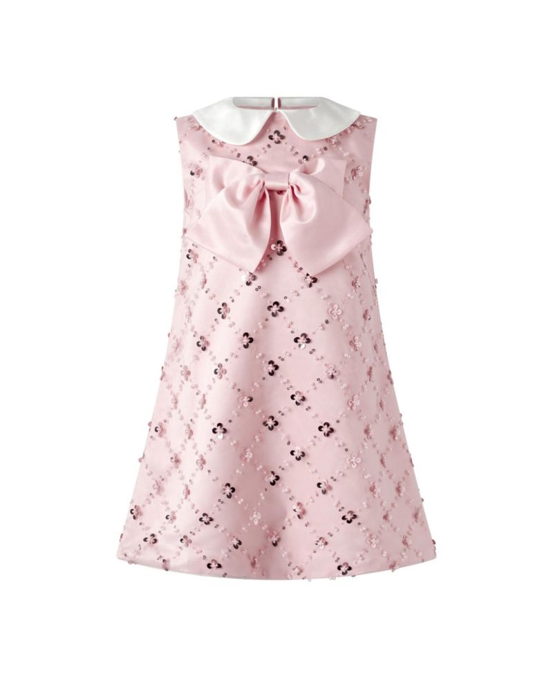 Girls' 2-12 Peter Pan Collar Sequin Party Dress