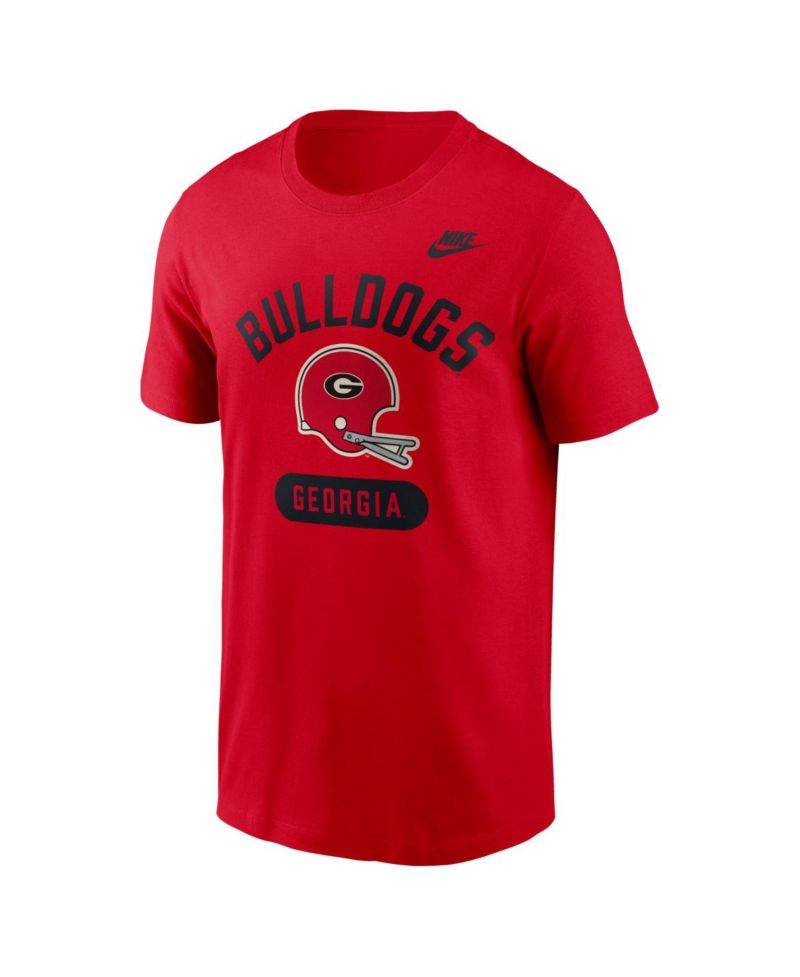 Men's Red Georgia Bulldogs Legacy Arch Helmet T-Shirt