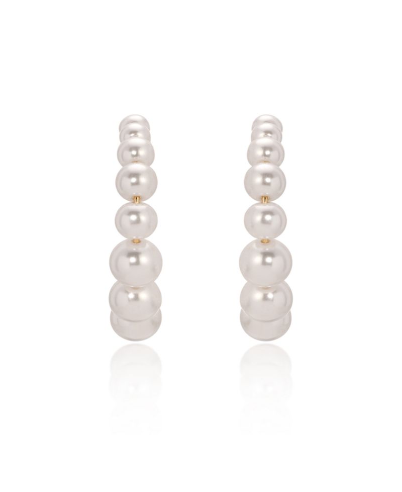 Cultured Pearl Bubble Hoops Earrings