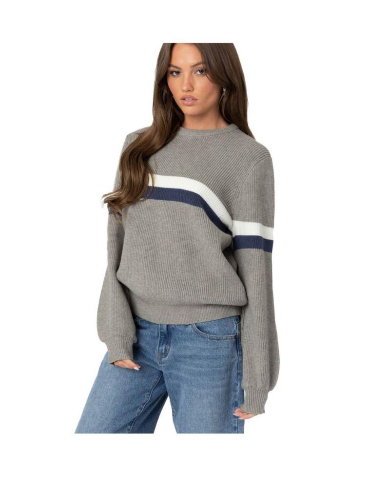 Women's Nautical Striped Oversized Sweater