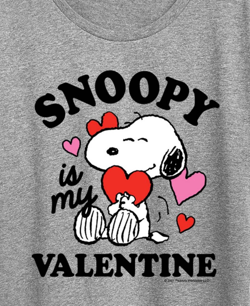 Women's Peanuts Snoopy Is My Valentine Short-Sleeve Graphic T-Shirt
