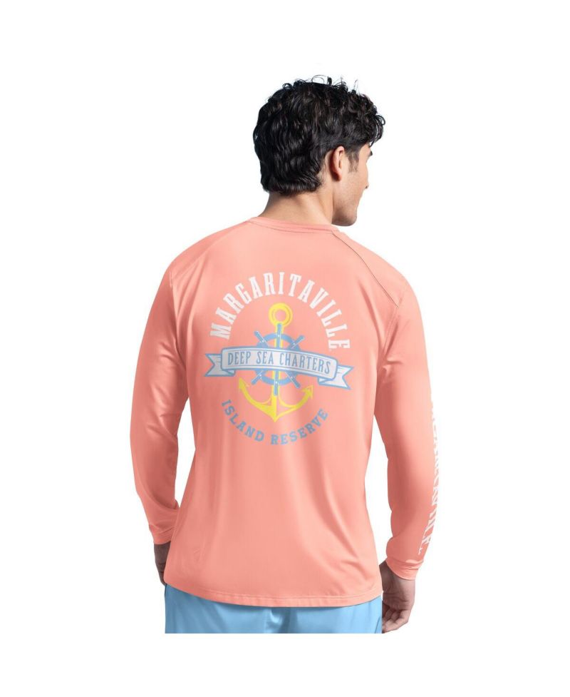 Men's Coral Cleveland Browns Rock Harbor Long Sleeve Rashguard Top