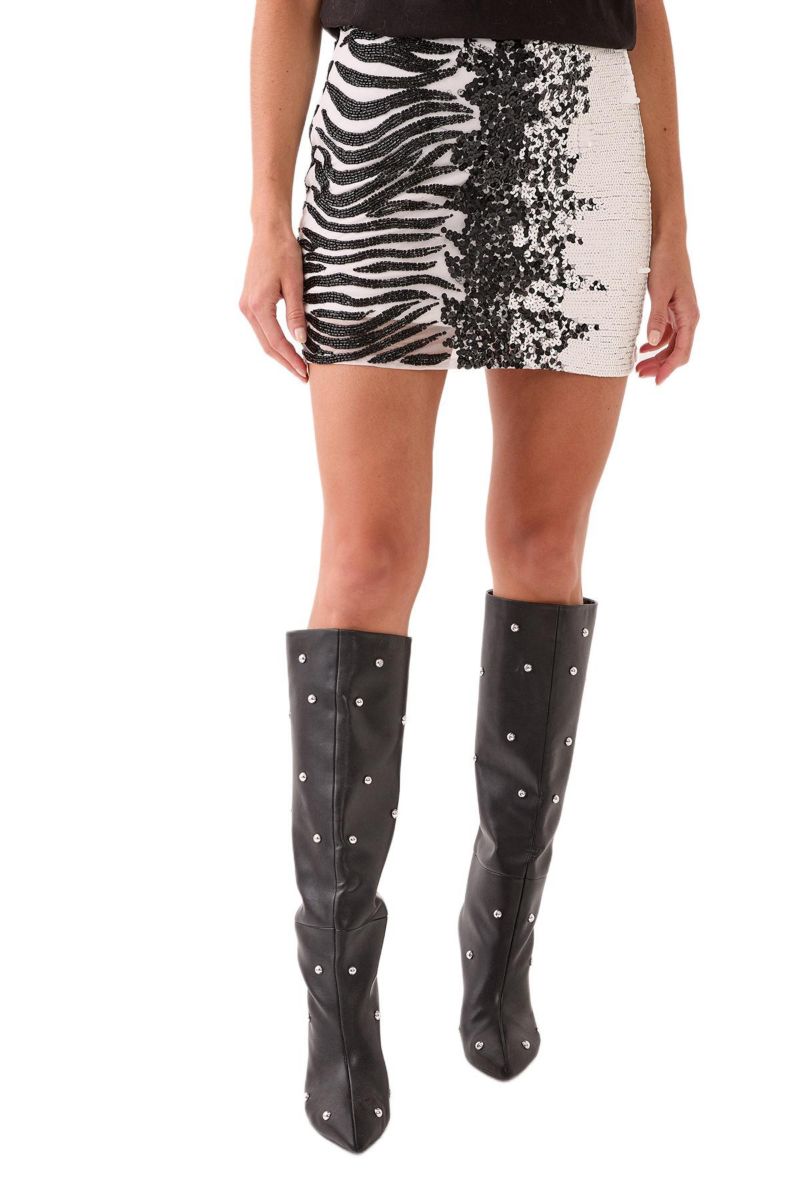 Women's Zebra Ombre Hand Embellished Mini Skirt