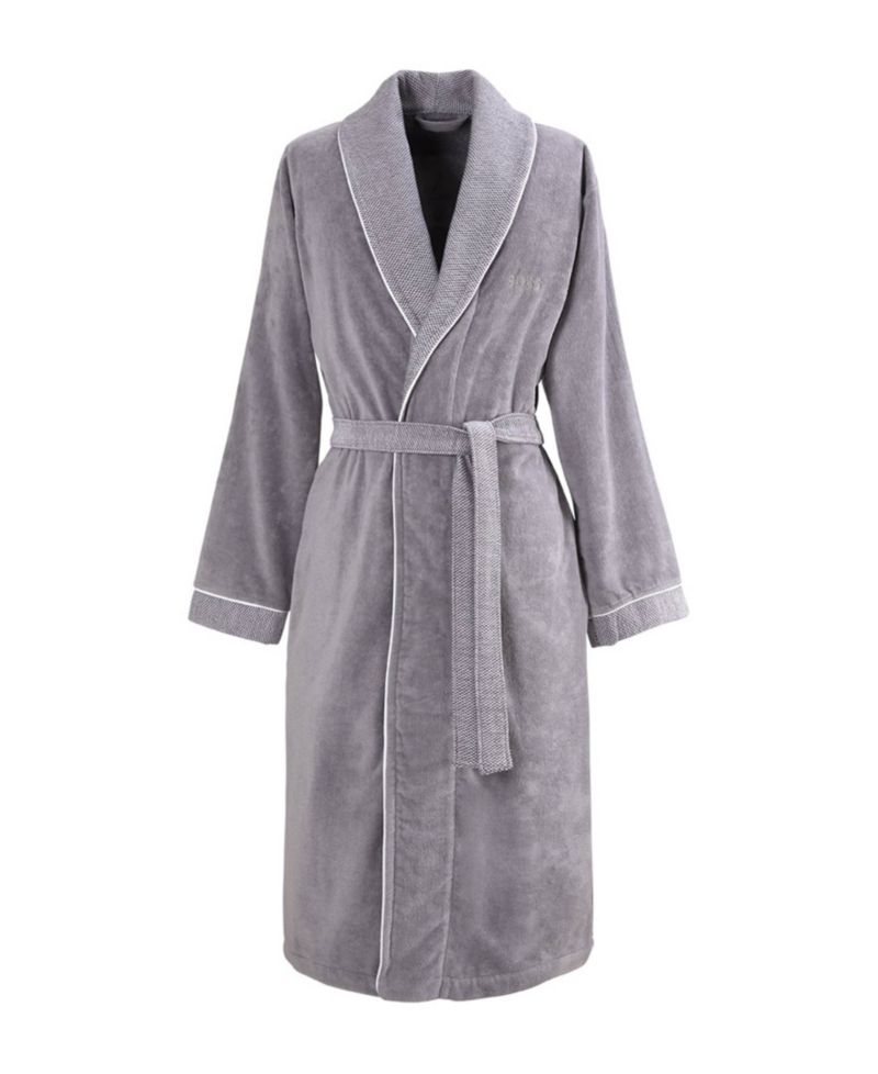 Lord Men's Cotton Velour Shawl Bathrobe