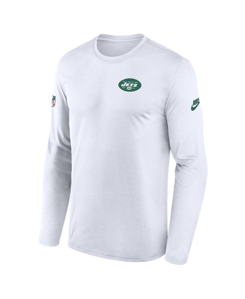 Men's White New York Jets Legend Small Logo Performance Long Sleeve T-Shirt
