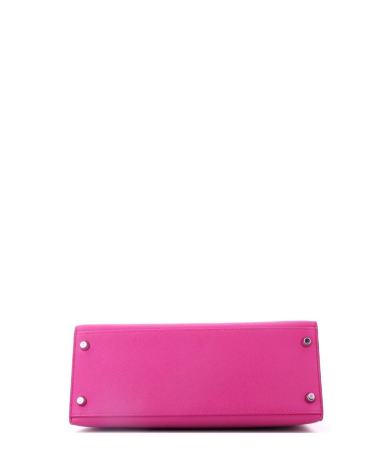 Kelly 28 Handbag Pink Epsom with Palladium Hardware