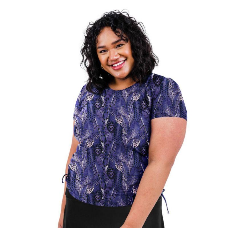 Plus Size UPF 50+ Short Sleeve Adele Swim Top