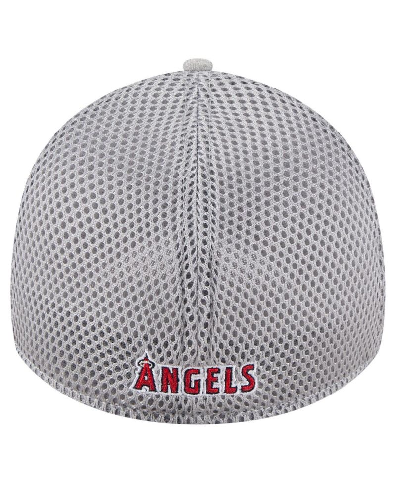Men's Gray Los Angeles Angels Visor Paint Splatter 39THIRTY Flex Hat