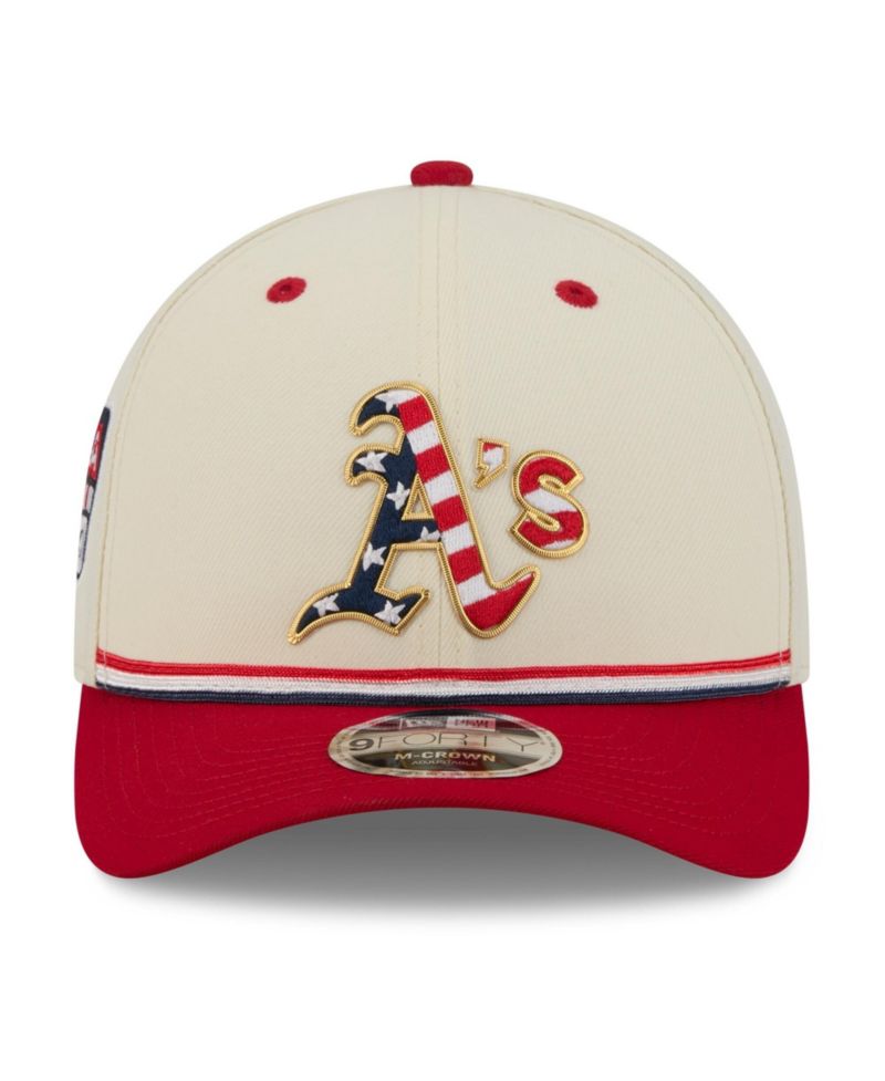 Big Boys and Girls Cream/Red Athletics USA 250 9FORTY M-Crown Adjustable Hat