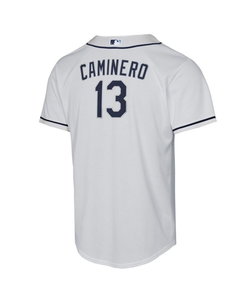 Big Boys and Girls Junior Caminero White Tampa Bay Rays Home Replica Player Jersey