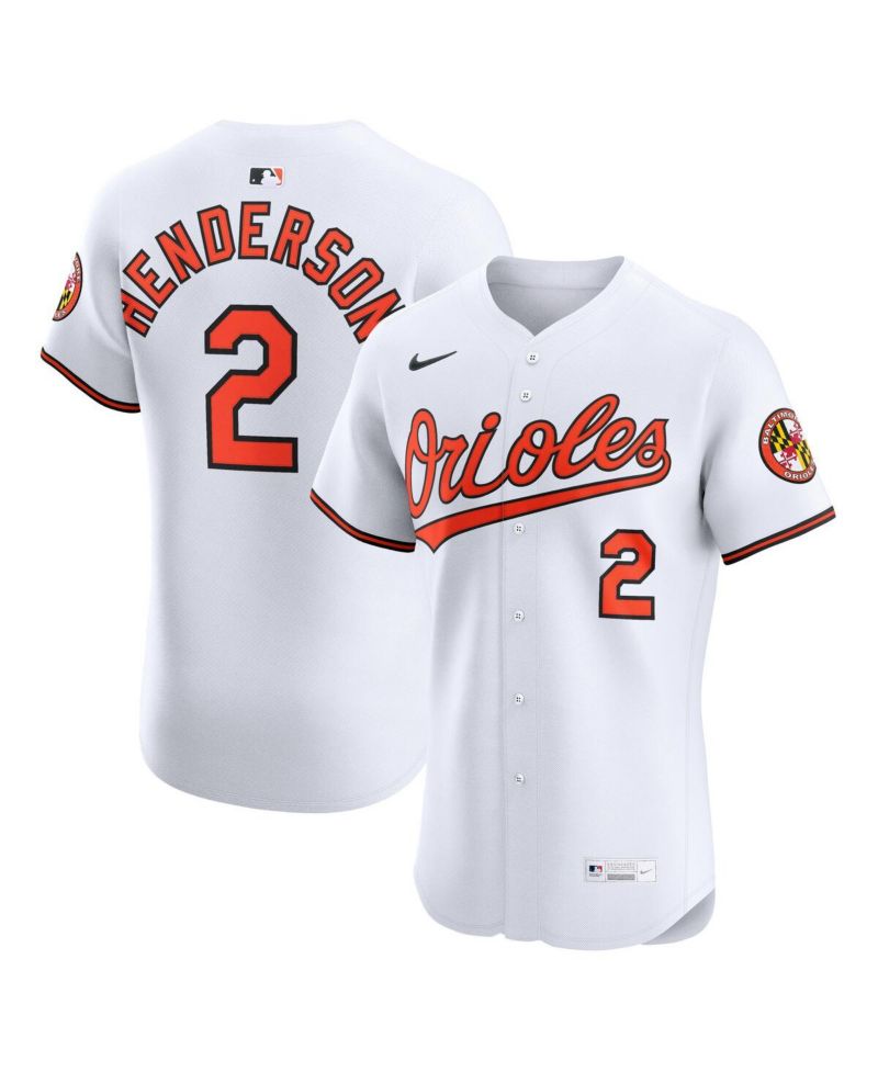 Men's Gunnar Henderson White Baltimore Orioles Home Elite Jersey