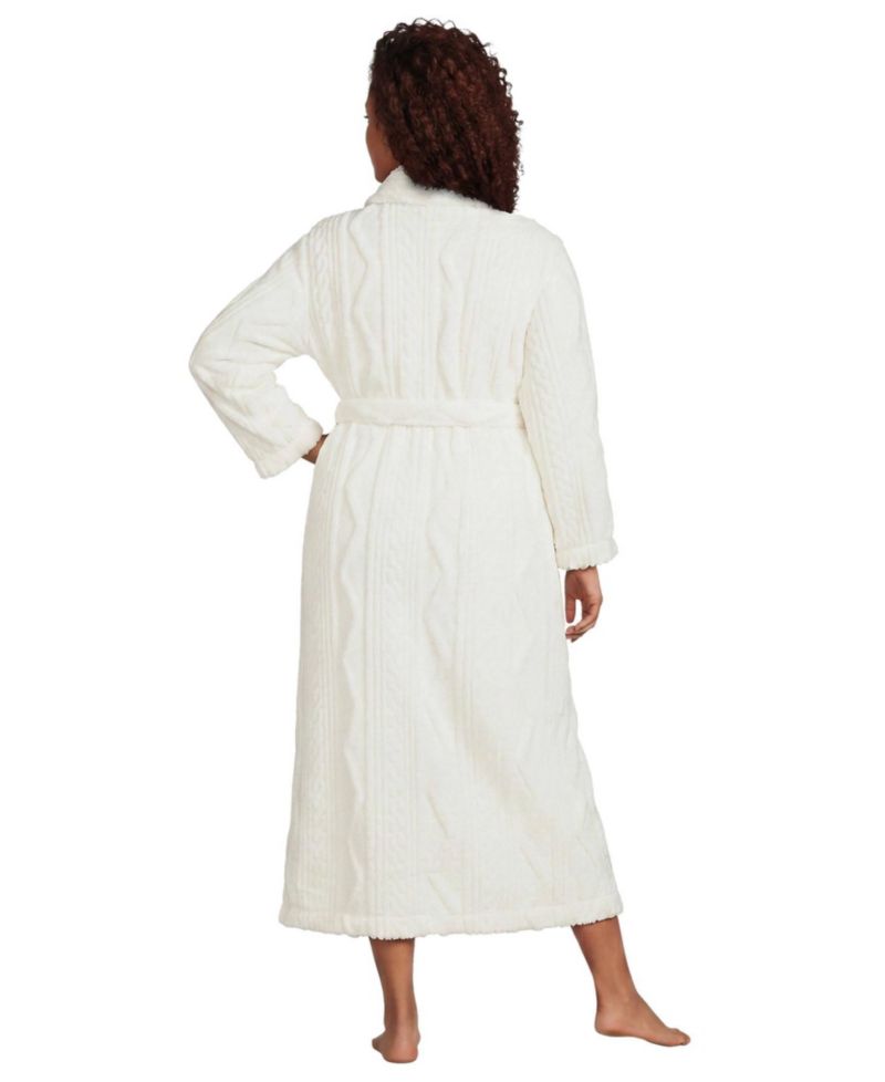 Plus Size Cable-Knit Plush Robe