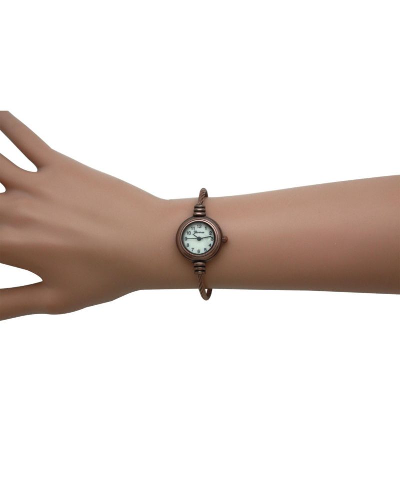 Copper Thin Swirl Delicate Bangle Women Watch