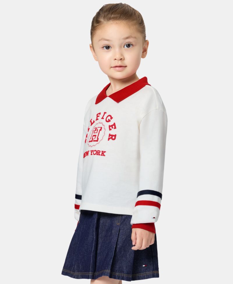 Girls' 2T-6X Ribbed Collared Top and Skort, 2-Piece Set