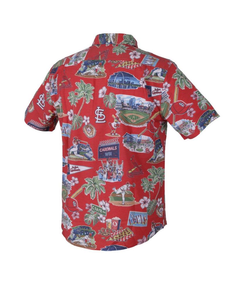 Men's Red St. Louis Cardinals Scenic Tri-Blend Performance Button-Up Top