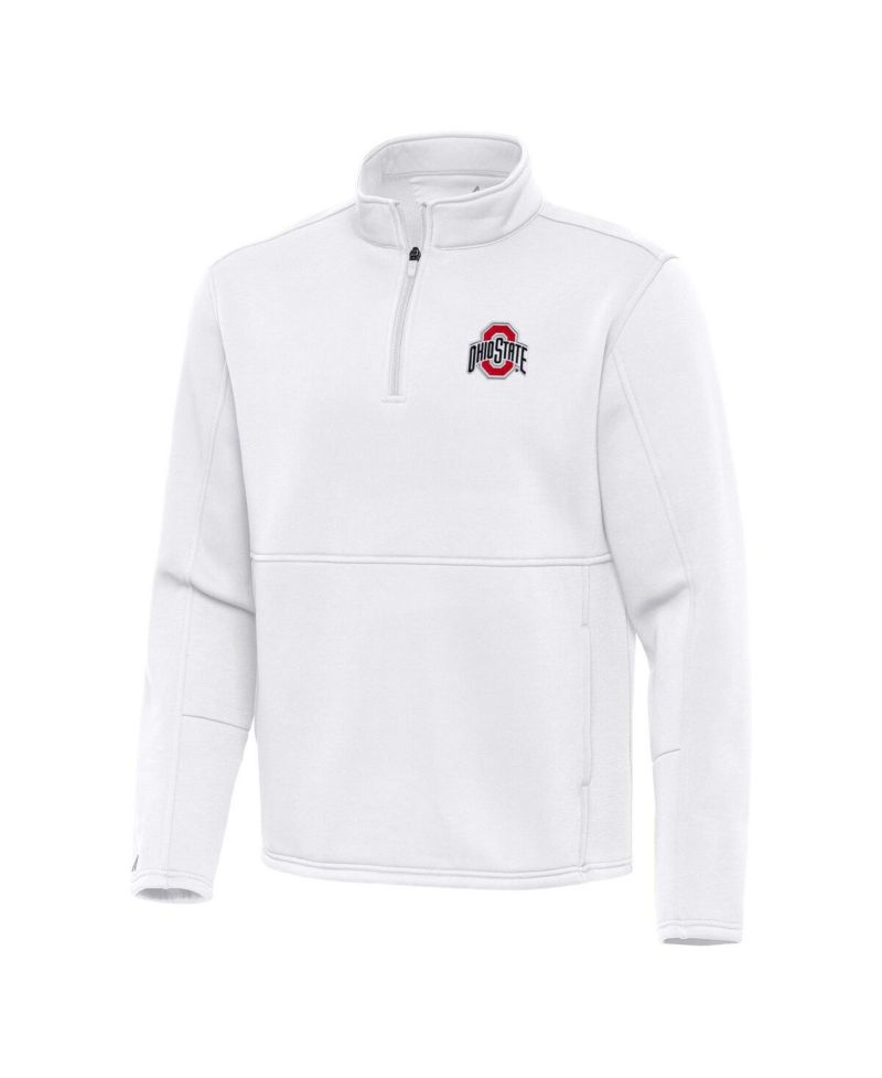 Men's White Ohio State Buckeyes Twist Quarter-Zip Pullover Jacket