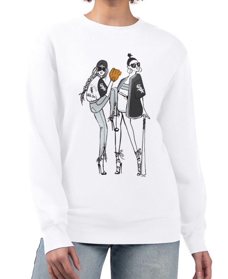 Women's White Chicago White Sox Baseball Girls Fleece Pullover Sweatshirt
