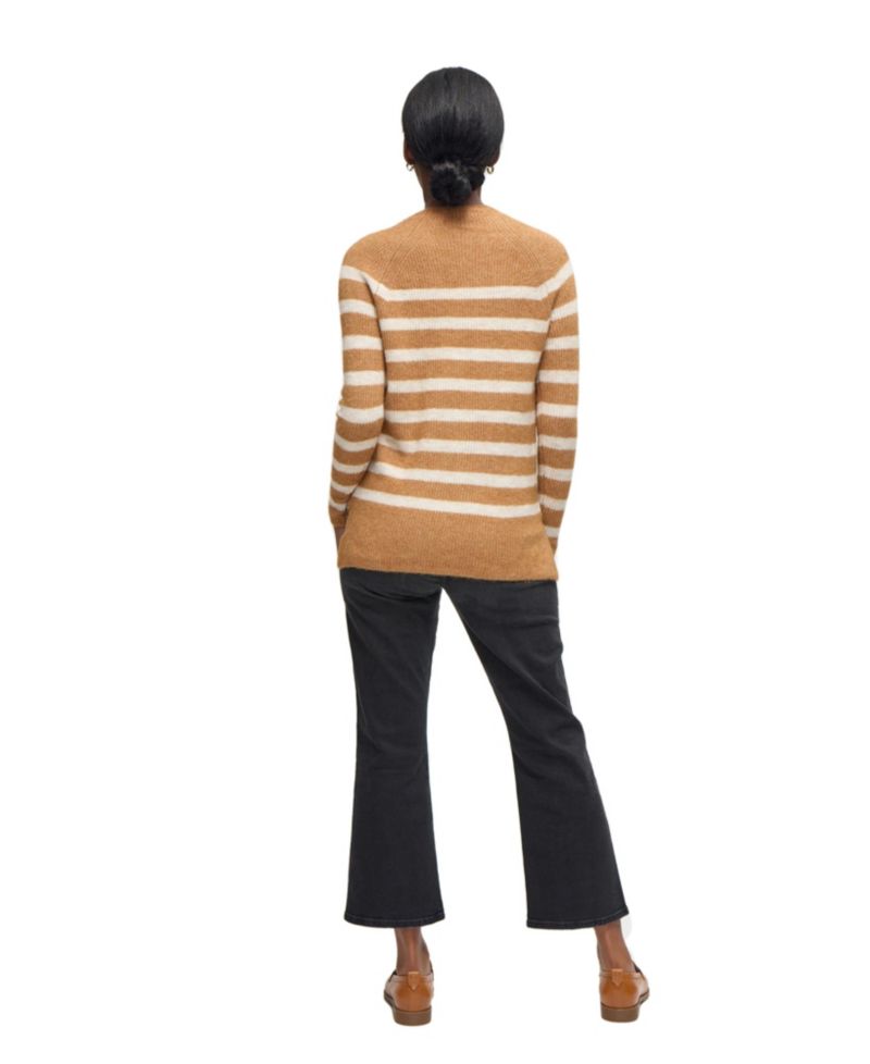 Maternity Mock Neck Striped Sweater