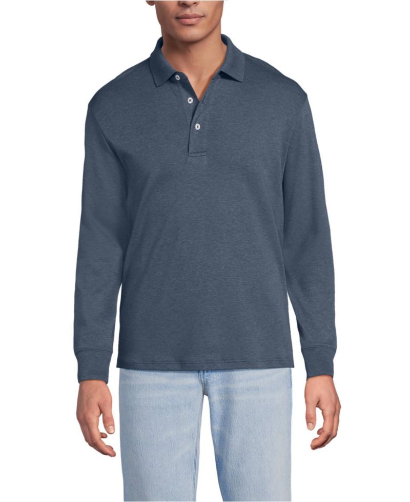 Men's Long Sleeve Cotton Supima Polo Shirt