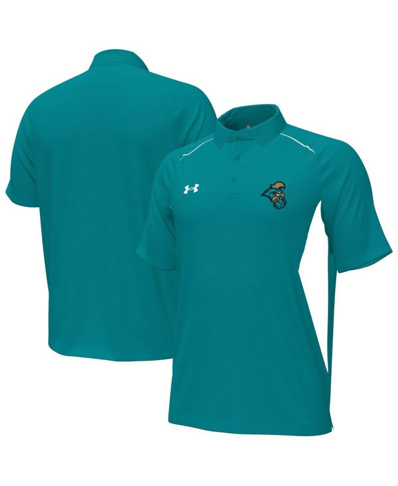 Men's Teal Coastal Carolina Chanticleers Sideline Title Performance Polo Shirt