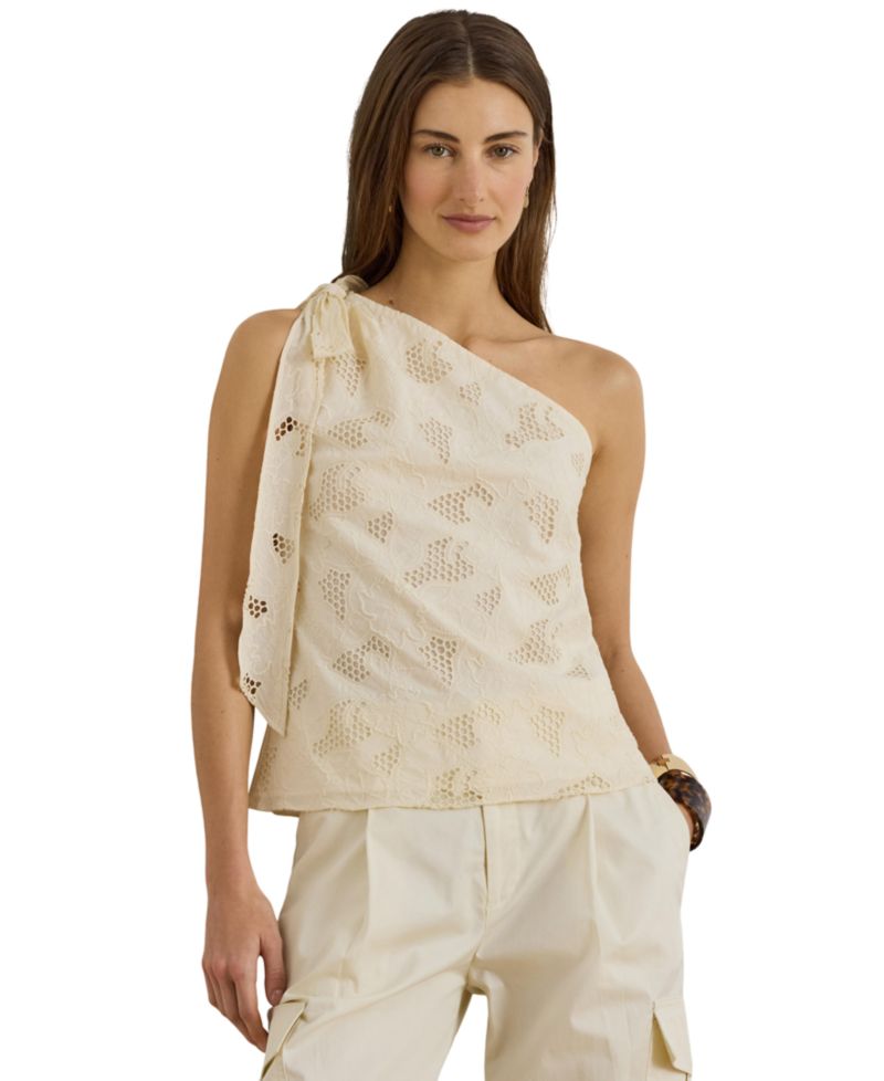 Women's One-Shoulder Tie Detail Blouse