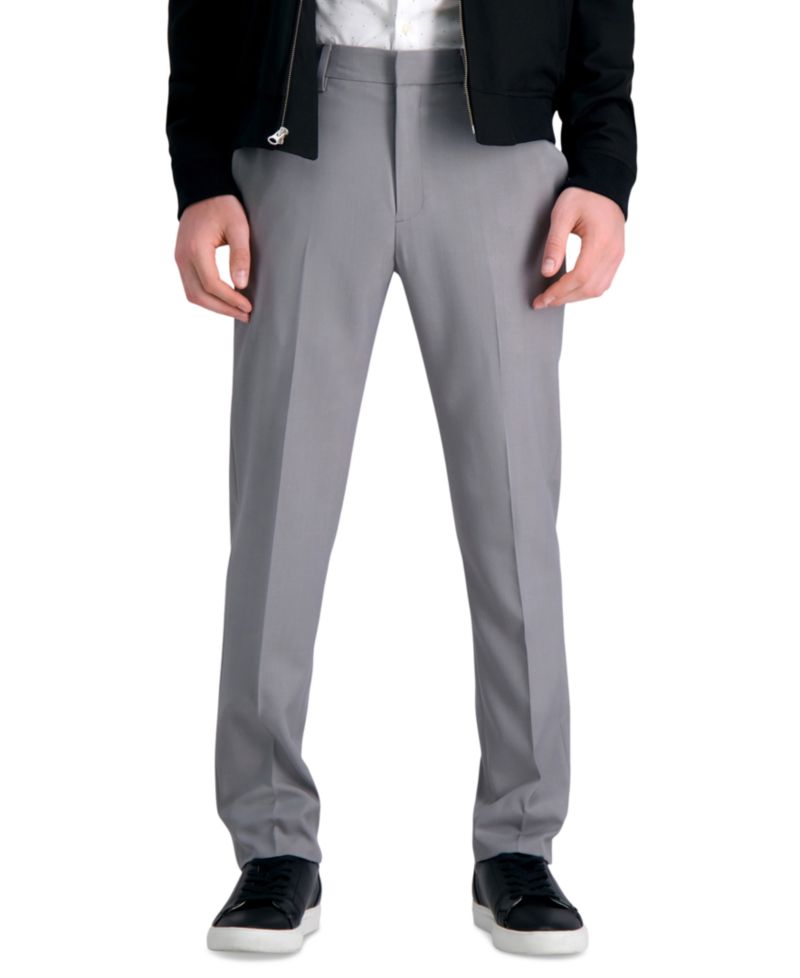 Men's Premium Comfort Slim-Fit Performance Stretch Flat-Front Dress Pants